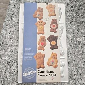 Vintage 1986 Wilton Cookie Mold Care Bears Metal Candy Cake 2306-118